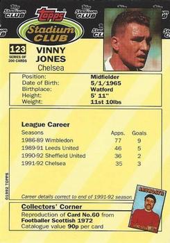 1992 Stadium Club #123 Vinnie Jones  Back