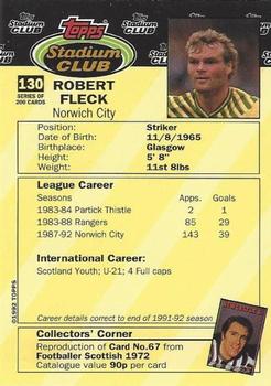 1992 Stadium Club #130 Robert Fleck Back