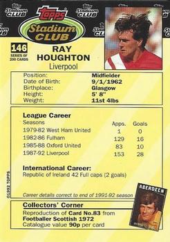 1992 Stadium Club #146 Ray Houghton Back