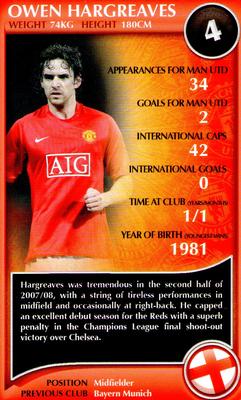 2009 Top Trumps Specials Manchester United #NNO Owen Hargreaves Front