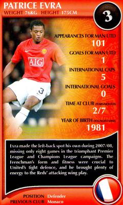 2009 Top Trumps Specials Manchester United #NNO Patrice Evra Front