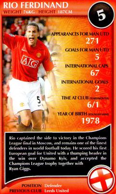 2009 Top Trumps Specials Manchester United #NNO Rio Ferdinand Front