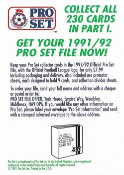 1991-92 Pro Set (England) #NNO Header / 1991-92 Pro Set File Back