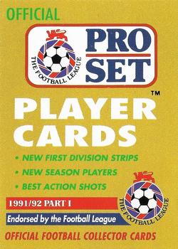 1991-92 Pro Set (England) #NNO Header / 1991-92 Pro Set File Front