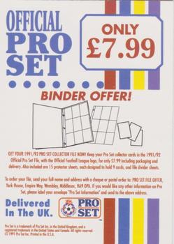 1991-92 Pro Set (England) #NNO Shoot! Promo Pack Header Back