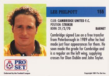 1991-92 Pro Set (England) #155 Lee Philpott Back