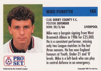 1991-92 Pro Set (England) #163 Mike Forsyth Back