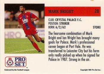 1991-92 Pro Set (England) #28 Mark Bright Back