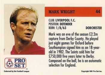 1991-92 Pro Set (England) #44 Mark Wright Back