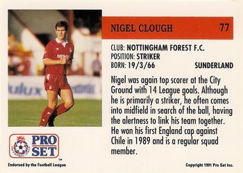 1991-92 Pro Set (England) #77 Nigel Clough Back