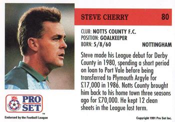 1991-92 Pro Set (England) #80 Steve Cherry Back