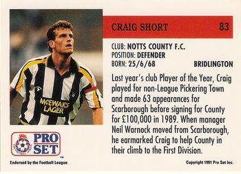 1991-92 Pro Set (England) #83 Craig Short Back