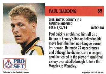 1991-92 Pro Set (England) #85 Paul Harding Back
