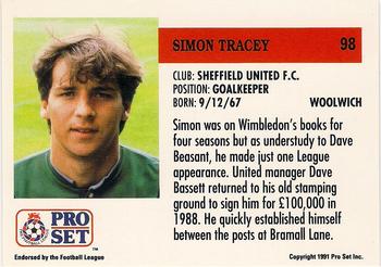1991-92 Pro Set (England) #98 Simon Tracey Back