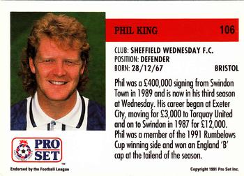 1991-92 Pro Set (England) #106 Phil King Back