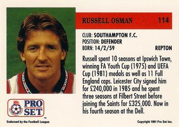 1991-92 Pro Set (England) #114 Russell Osman Back