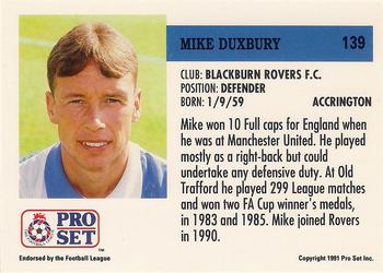 1991-92 Pro Set (England) #139 Mike Duxbury Back