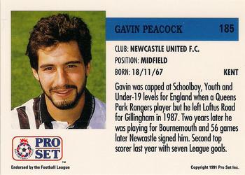 1991-92 Pro Set (England) #185 Gavin Peacock Back