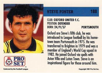 1991-92 Pro Set (England) #188 Steve Foster Back