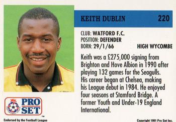1991-92 Pro Set (England) #220 Keith Dublin Back