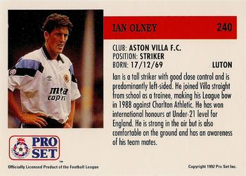 1991-92 Pro Set (England) #240 Ian Olney  Back