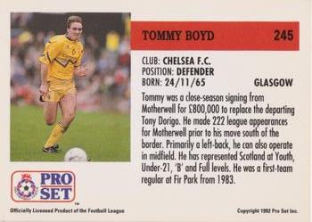 1991-92 Pro Set (England) #245 Tommy Boyd  Back