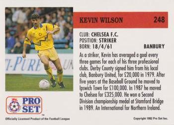 1991-92 Pro Set (England) #248 Kevin Wilson  Back