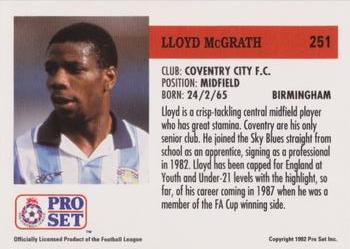 1991-92 Pro Set English League #251 Lloyd McGrath  Back