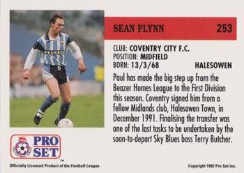 1991-92 Pro Set (England) #253 Sean Flynn  Back