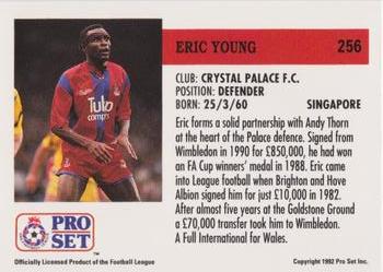 1991-92 Pro Set (England) #256 Eric Young  Back