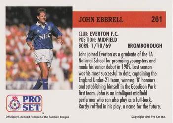1991-92 Pro Set (England) #261 John Ebbrell  Back