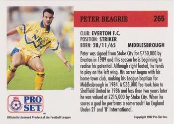 1991-92 Pro Set (England) #265 Peter Beagrie  Back