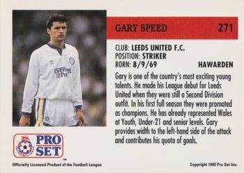 1991-92 Pro Set (England) #271 Gary Speed  Back