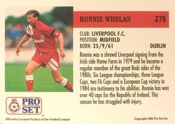 1991-92 Pro Set (England) #275 Ronnie Whelan  Back