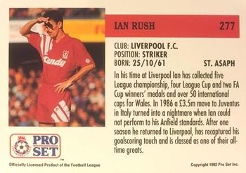 1991-92 Pro Set (England) #277 Ian Rush  Back