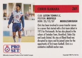 1991-92 Pro Set (England) #281 Chris Kamara  Back