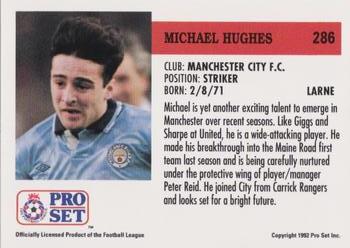 1991-92 Pro Set (England) #286 Michael Hughes  Back