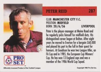 1991-92 Pro Set (England) #287 Peter Reid  Back