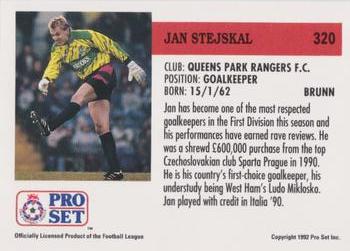 1991-92 Pro Set (England) #320 Jan Stejskal  Back