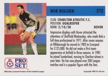 1991-92 Pro Set (England) #372 Bob Bolder  Back