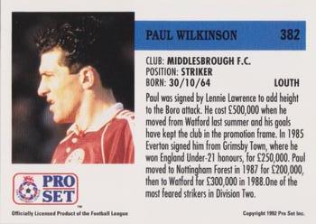 1991-92 Pro Set (England) #382 Paul Wilkinson  Back