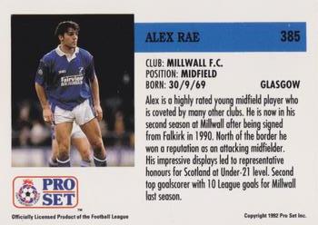 1991-92 Pro Set (England) #385 Alex Rae  Back