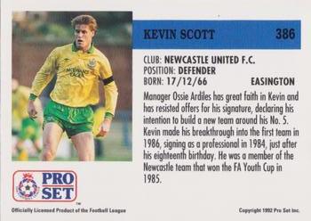 1991-92 Pro Set (England) #386 Kevin Scott  Back