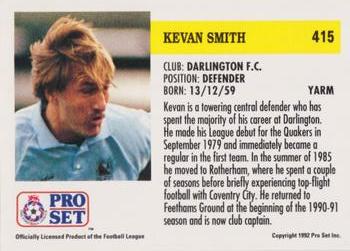 1991-92 Pro Set (England) #415 Kevan Smith  Back