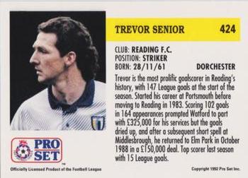 1991-92 Pro Set (England) #424 Trevor Senior  Back