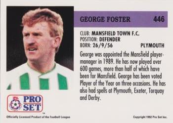 1991-92 Pro Set (England) #446 George Foster  Back