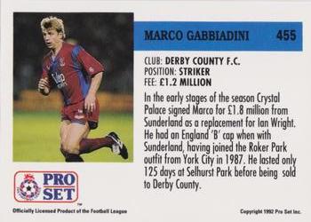 1991-92 Pro Set (England) #455 Marco Gabbiadini  Back