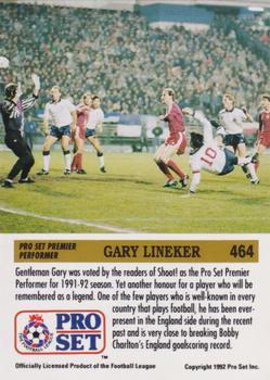 1991-92 Pro Set (England) #464 Gary Lineker  Back