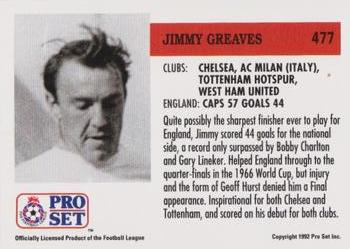 1991-92 Pro Set (England) #477 Jimmy Greaves  Back