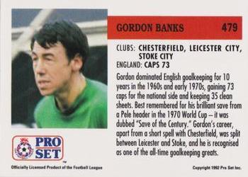 1991-92 Pro Set (England) #479 Gordon Banks  Back